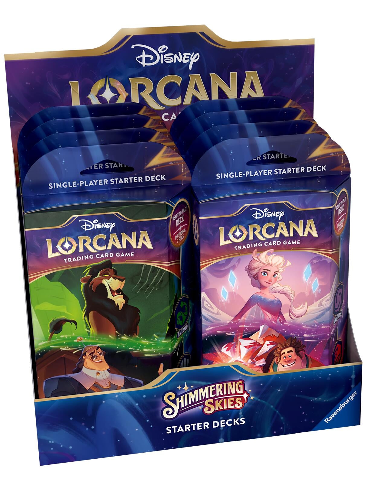 Disney Lorcana: Shimmering Skies Starter Deck Display (5) - Disney Lorcana Sealed