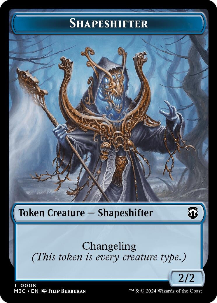Shapeshifter (0008) (Ripple Foil) // Dragon Double-Sided Token (0) [M3C] - MTG Single