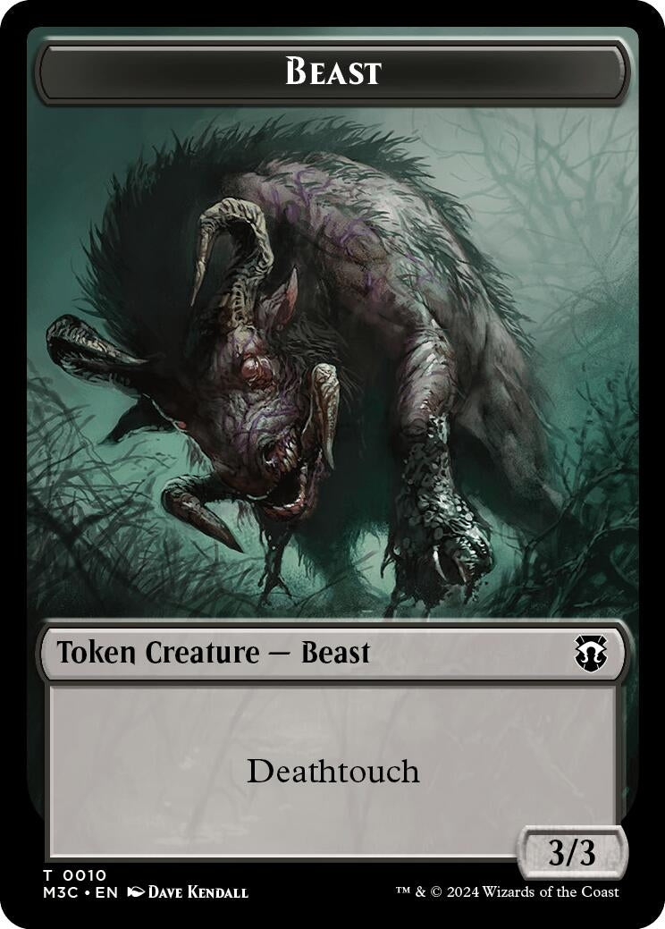 Beast (0010) (Ripple Foil) // Shapeshifter (0008) Double-Sided Token (0) [M3C] - MTG Single