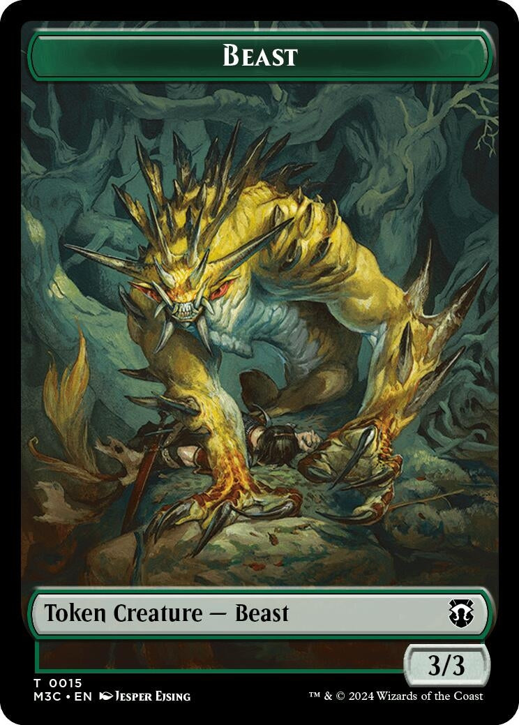 Beast (0015) (Ripple Foil) // Insect (0025) Double-Sided Token (0) [M3C] - MTG Single
