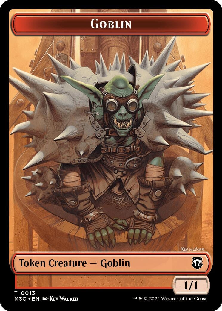 Goblin (Ripple Foil) // Tarmogoyf Double-Sided Token (0) [M3C] - MTG Single