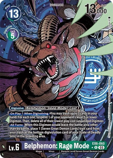 Belphemon: Rage Mode (Alternate Art) (6060) [EX06] - Digimon Card Game Single