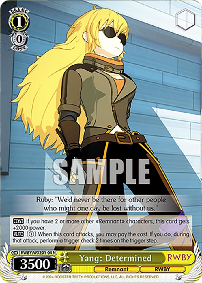 Yang: Determined (104) [RWBY] - Weiss Schwarz Single