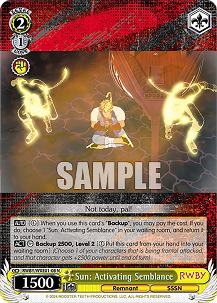 Sun: Activating Semblance (108) [RWBY] - Weiss Schwarz Single