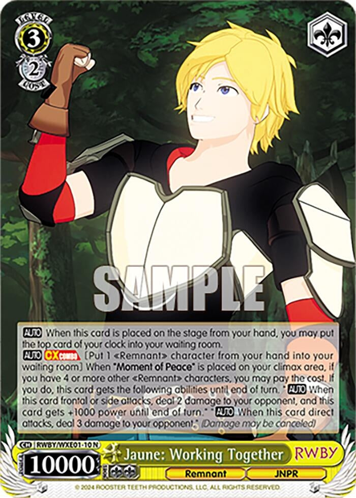 Jaune: Working Together (110) [RWBY] - Weiss Schwarz Single