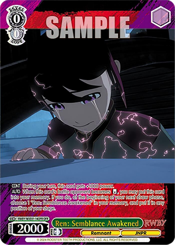 Ren: Semblance Awakened (OFR) (114) [RWBY] - Weiss Schwarz Single