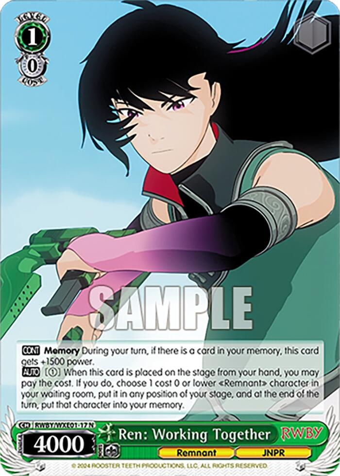 Ren: Working Together (117) [RWBY] - Weiss Schwarz Single