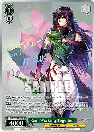 Ren: Working Together (SP) (117) [RWBY] - Weiss Schwarz Single