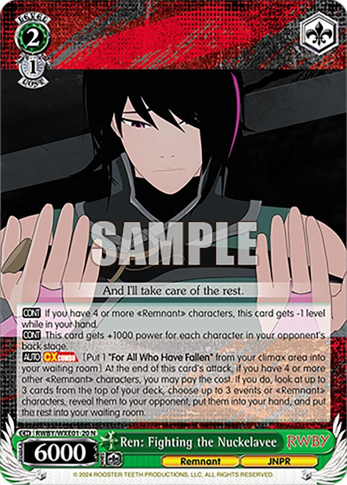 Ren: Fighting the Nuckelavee (120) [RWBY] - Weiss Schwarz Single