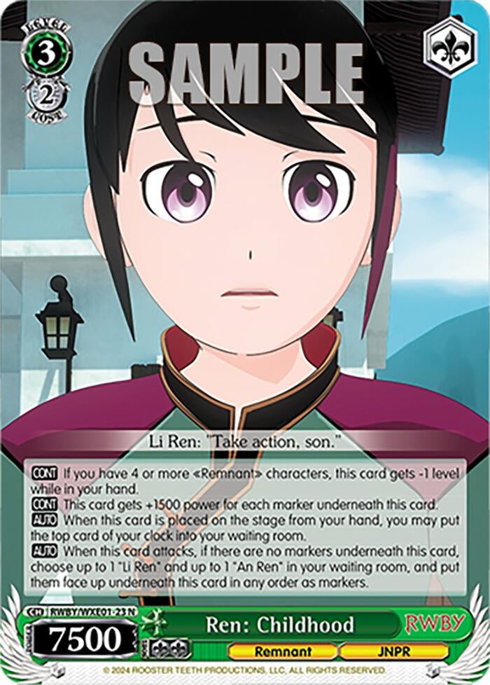 Ren: Childhood (123) [RWBY] - Weiss Schwarz Single
