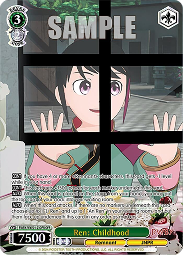 Ren: Childhood (OFR) (123) [RWBY] - Weiss Schwarz Single