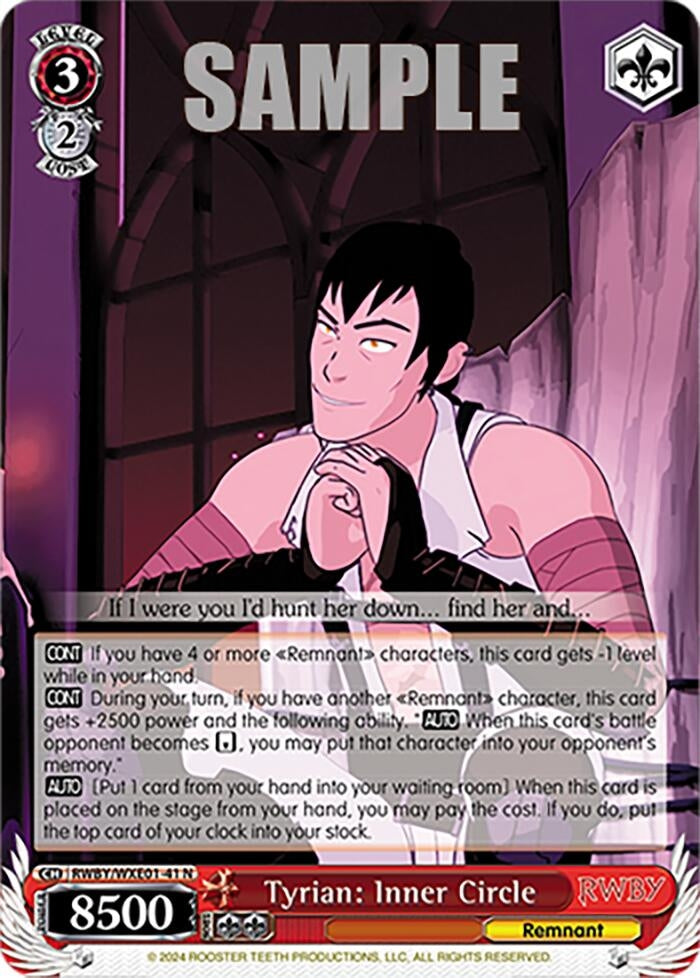 Tyrian: Inner Circle (141) [RWBY] - Weiss Schwarz Single