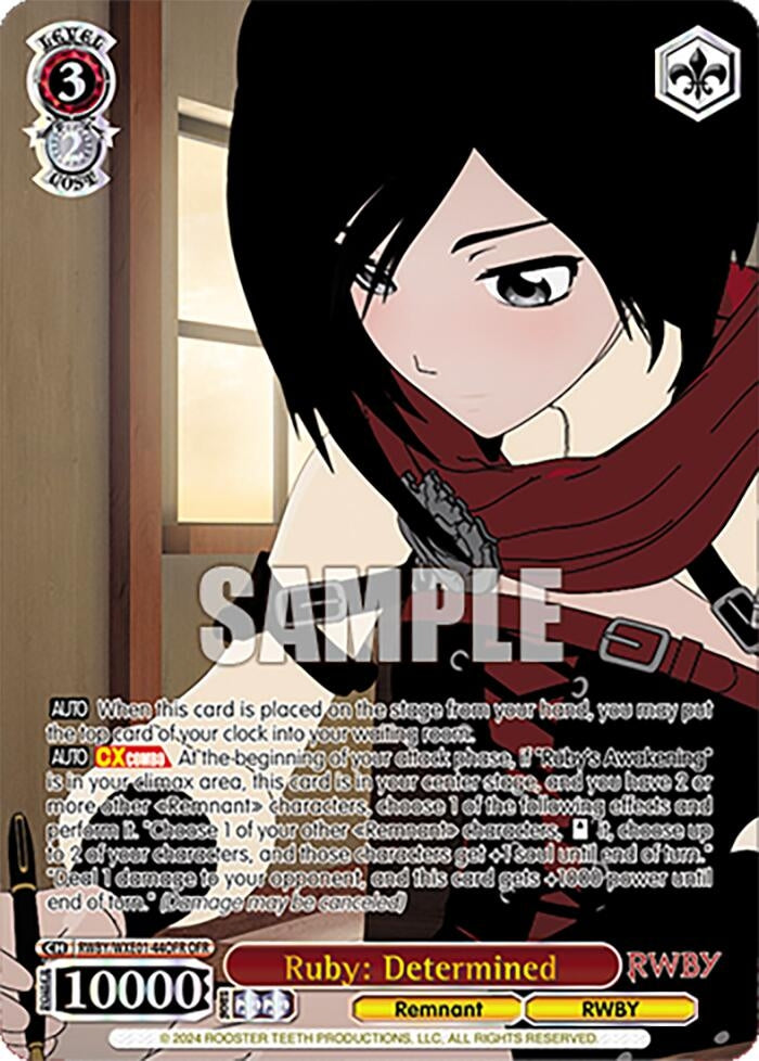 Ruby: Determined (OFR) (144) [RWBY] - Weiss Schwarz Single
