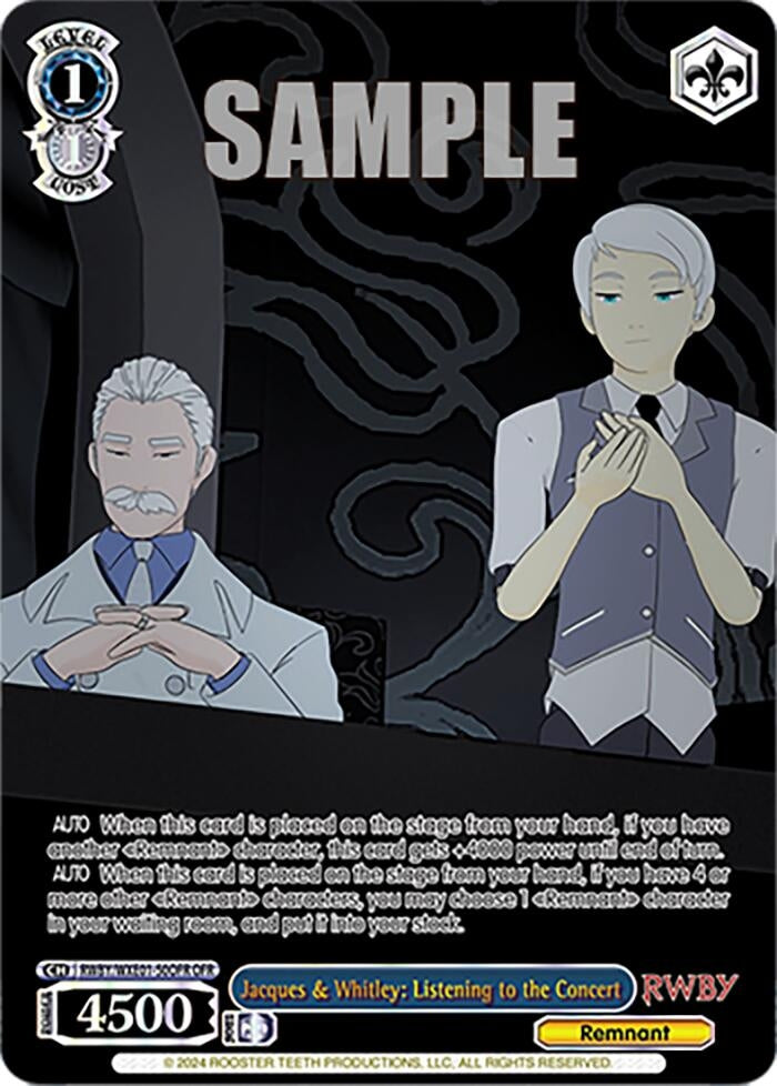Jacques & Whitley: Listening to the Concert (OFR) (150) [RWBY] - Weiss Schwarz Single