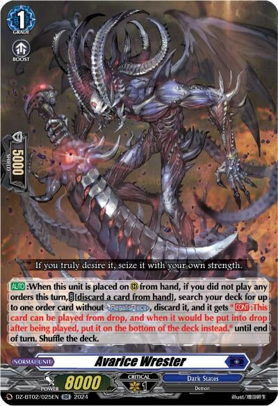 Avarice Wrester (2025) [DZBT02] - Cardfight Vanguard Single