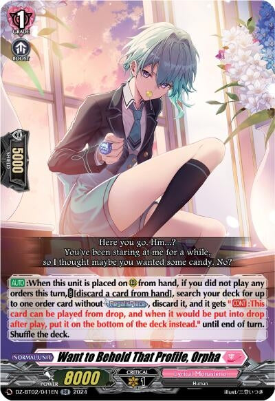 Want to Behold That Profile Orpha (2041) [DZBT02] - Cardfight Vanguard Single