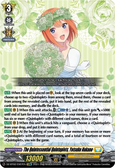 The Quintessential Quintuplets Yotsuba Nakano (EXRRR) (207) [DZBT02] - Cardfight Vanguard Single
