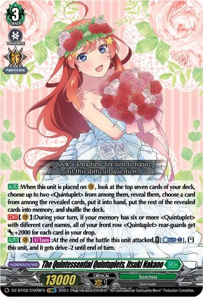 The Quintessential Quintuplets Itsuki Nakano (EXRRR) (209) [DZBT02] - Cardfight Vanguard Single