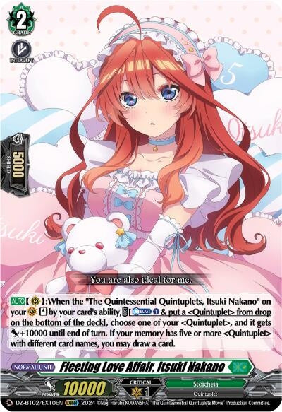Fleeting Love Affair Itsuki Nakano (EXRRR) (210) [DZBT02] - Cardfight Vanguard Single
