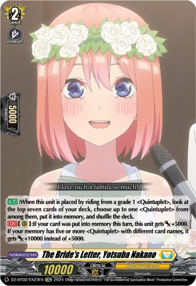 The Bride’s Letter Yotsuba Nakano (EXC) (223) [DZBT02] - Cardfight Vanguard Single