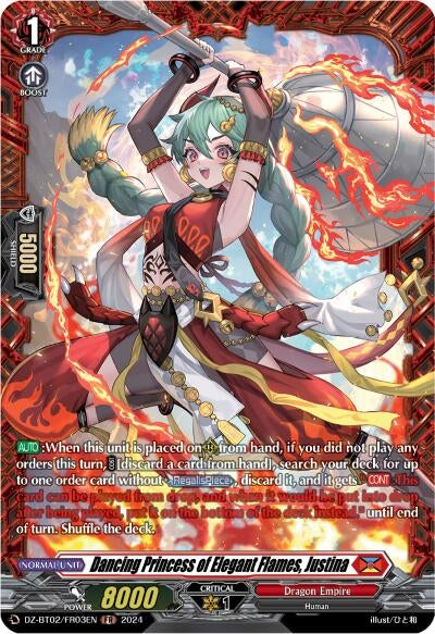 Dancing Princess of Elegant Flames Justina (FR) (203) [DZBT02] - Cardfight Vanguard Single