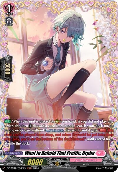 Want to Behold That Profile Orpha (FR) (243) [DZBT02] - Cardfight Vanguard Single