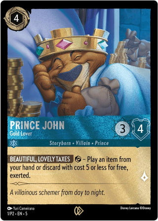 Prince John - Gold Lover (1) (DLPC) - Disney Lorcana Single