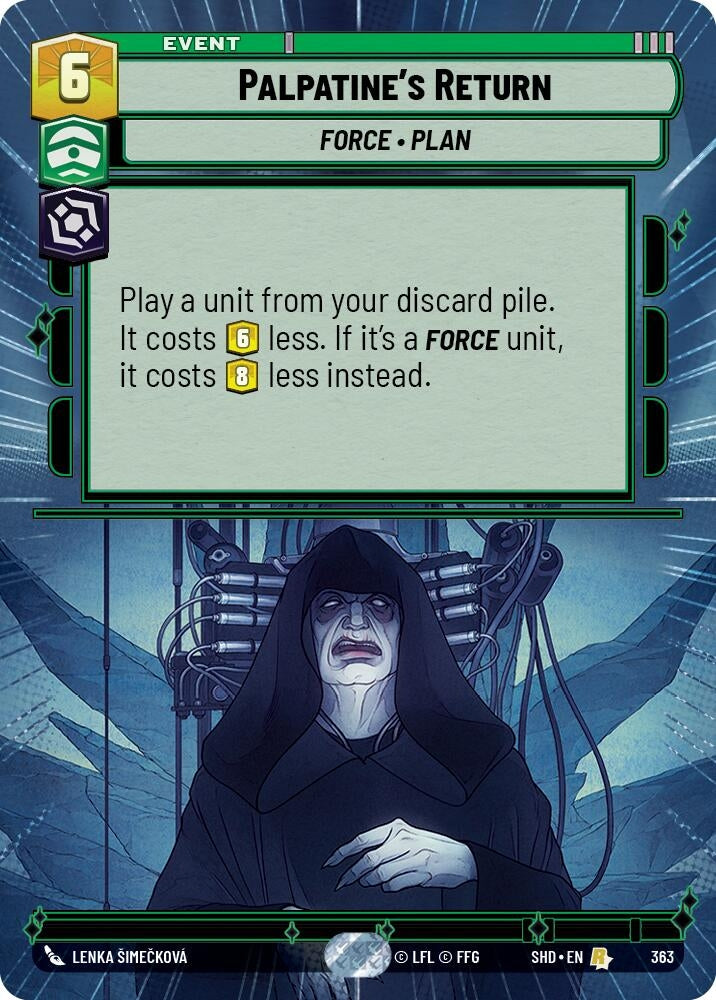 Palpatine’s Return (Hyperspace) (363) (SHD) - Star Wars: Unlimited Single