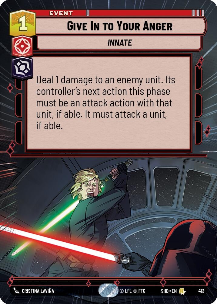 Give In to Your Anger (Hyperspace) (413) (SHD) - Star Wars: Unlimited Single