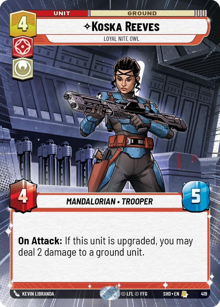 Koska Reeves - Loyal Nite Owl (Hyperspace) (419) (SHD) - Star Wars: Unlimited Single