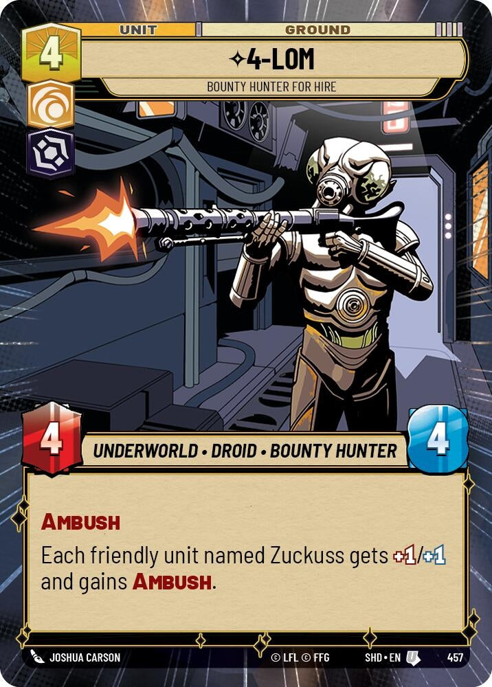 4-LOM - Bounty Hunter for Hire (Hyperspace) (457) (SHD) - Star Wars: Unlimited Single