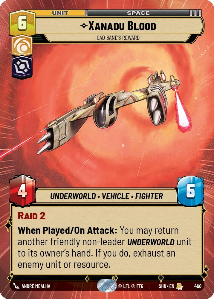 Xanadu Blood - Cad Bane’s Reward (Hyperspace) (460) (SHD) - Star Wars: Unlimited Single