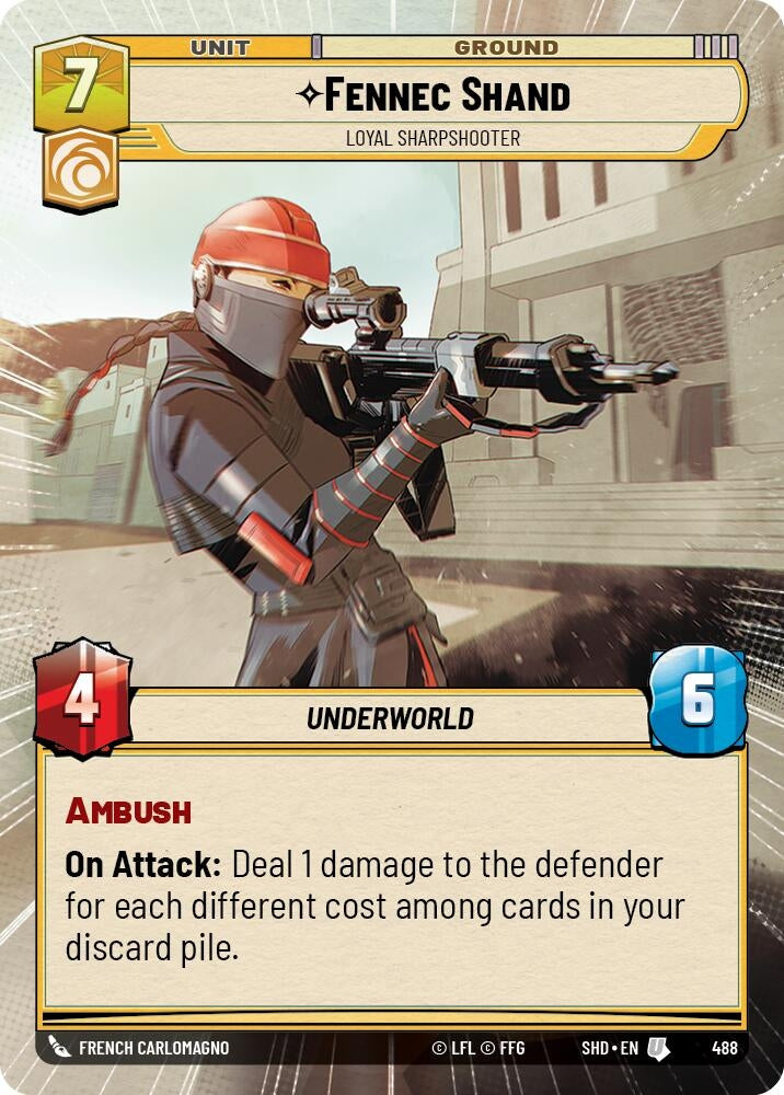 Fennec Shand - Loyal Sharpshooter (Hyperspace) (488) (SHD) - Star Wars: Unlimited Single