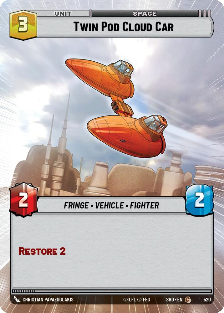 Twin Pod Cloud Car (Hyperspace) (520) (SHD) - Star Wars: Unlimited Single