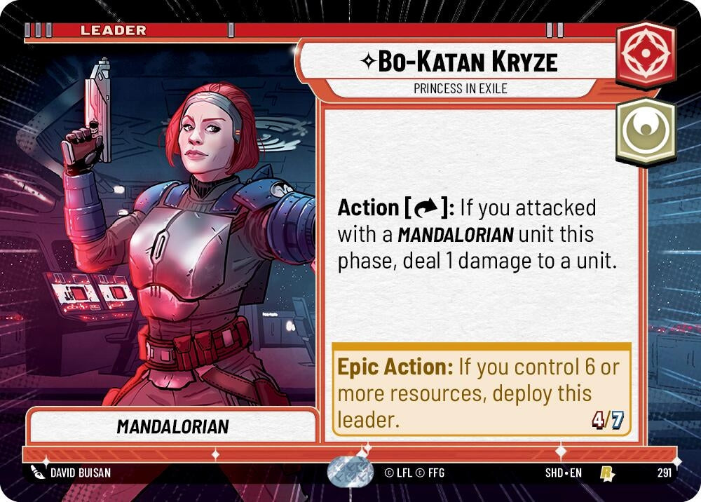 Bo-Katan Kryze - Princess in Exile (Hyperspace) (291) (SHD) - Star Wars: Unlimited Single