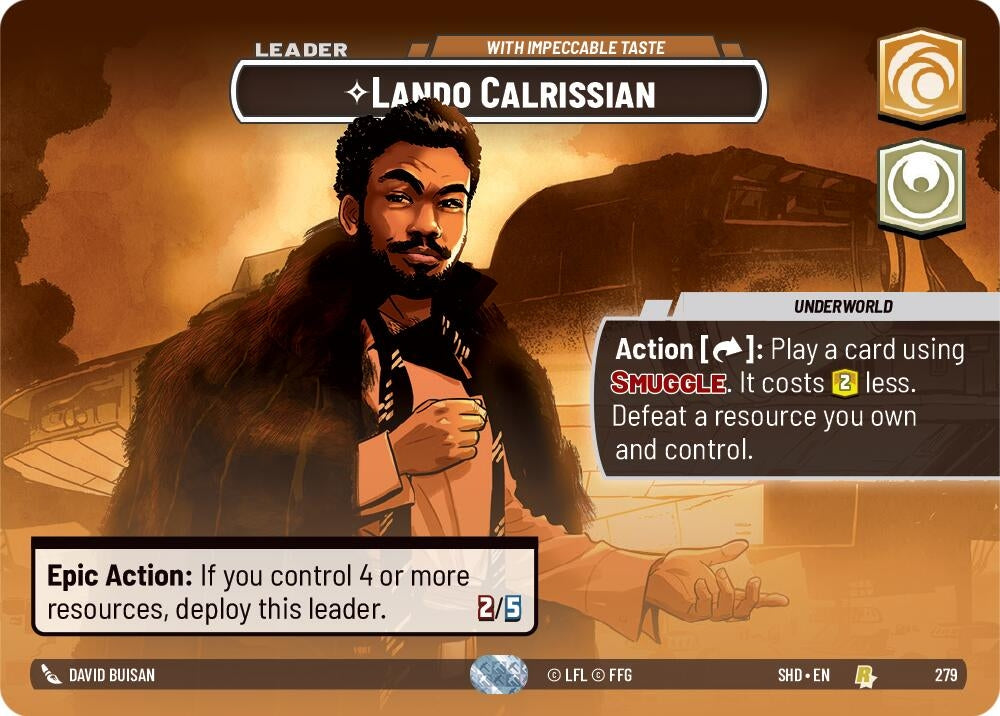 Lando Calrissian - With Impeccable Taste (Showcase) (279) (SHD) - Star Wars: Unlimited Single