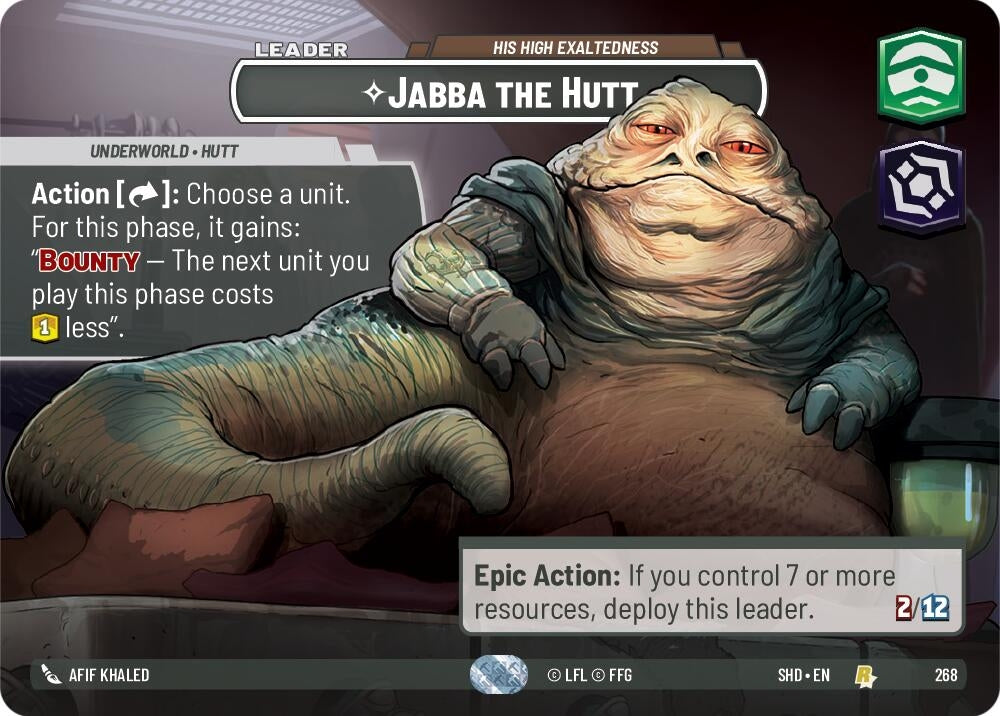 Jabba the Hutt - His High Exaltedness (Showcase) (268) (SHD) - Star Wars: Unlimited Single