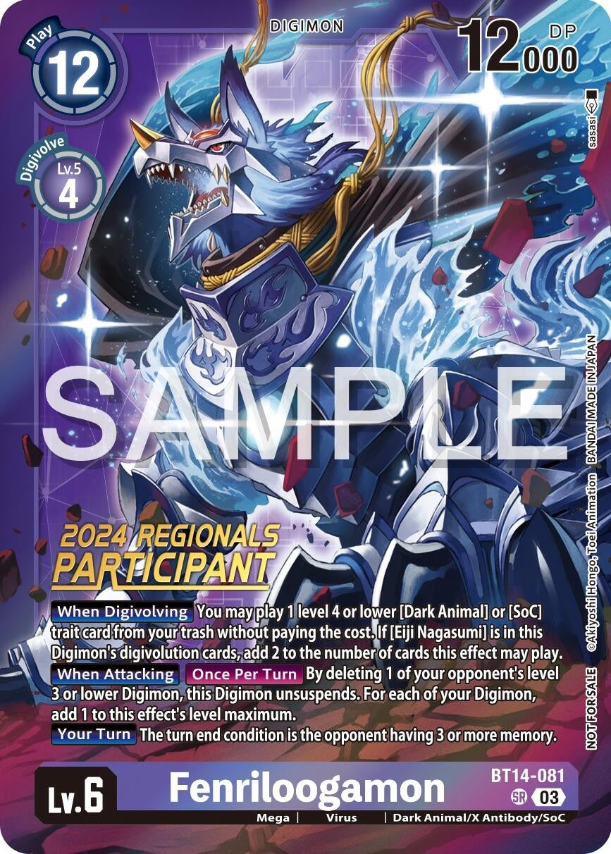 Fenriloogamon (2024 Regionals Participant) (14081) [BT14] - Digimon Card Game Single