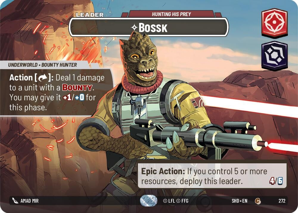 Bossk - Hunting His Prey (Showcase) (272) (SHD) - Star Wars: Unlimited Single
