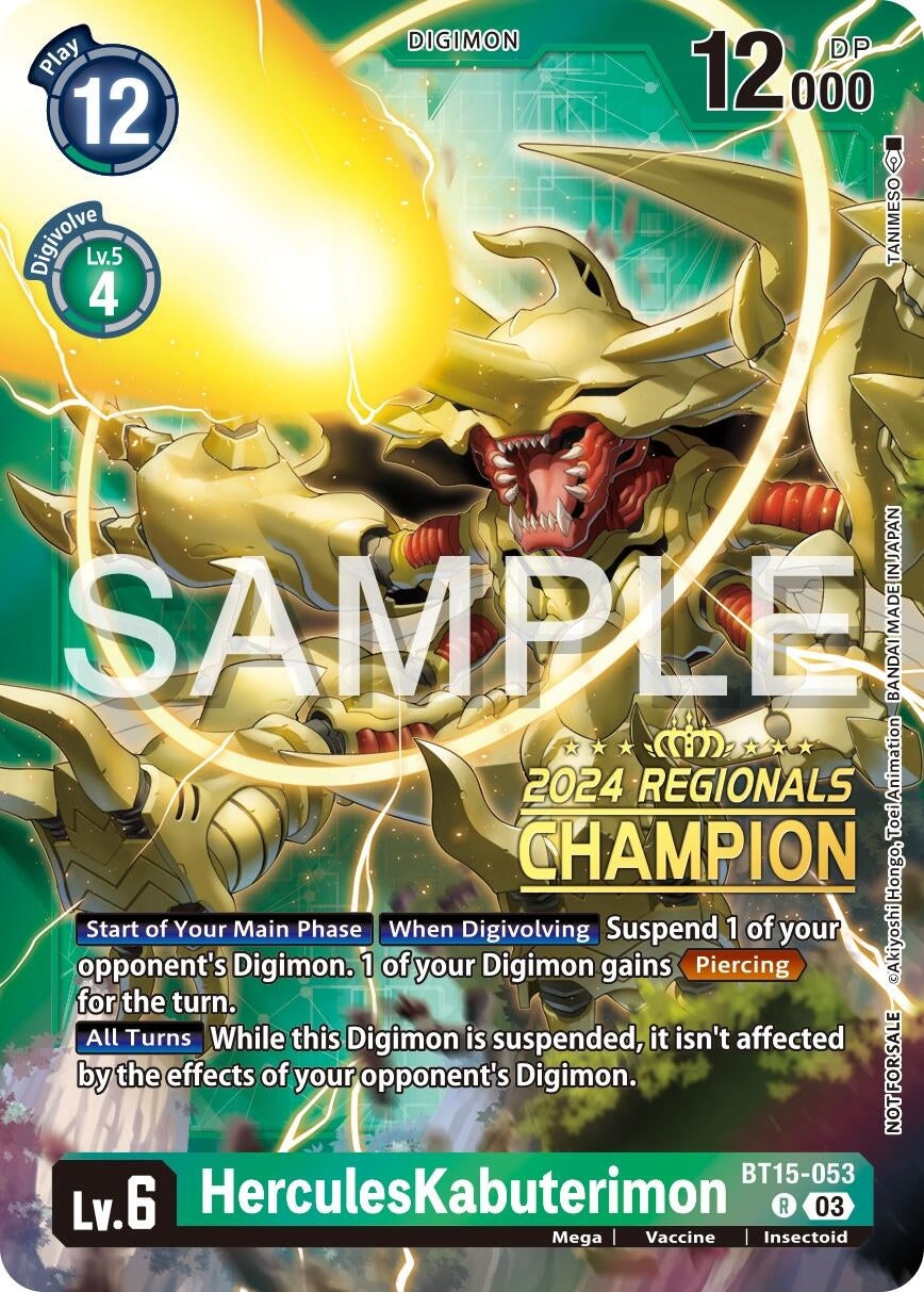HerculesKabuterimon (2024 Regionals Champion) (15053) [BT15] - Digimon Card Game Single