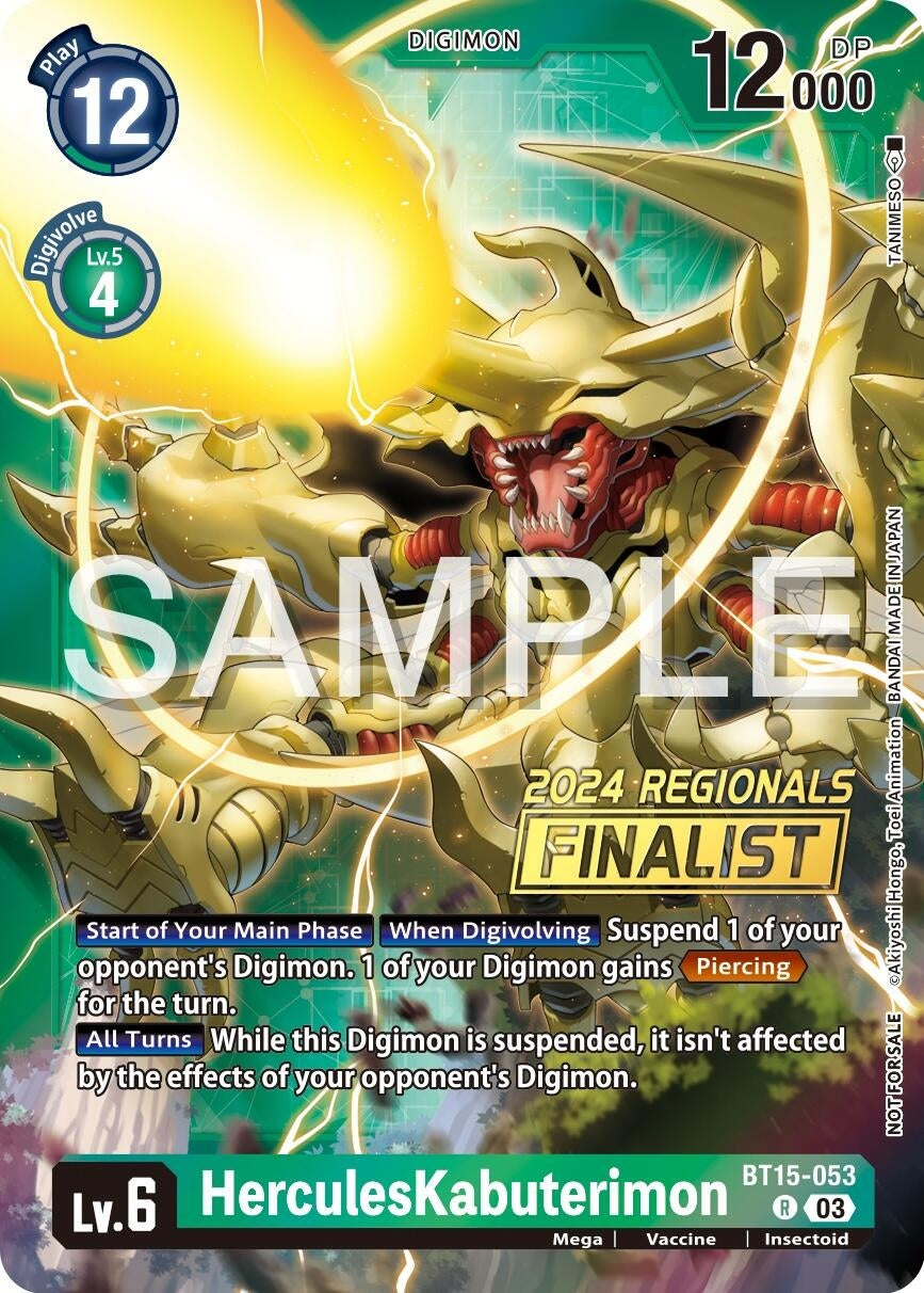 HerculesKabuterimon (2024 Regionals Finalist) (15053) [BT15] - Digimon Card Game Single