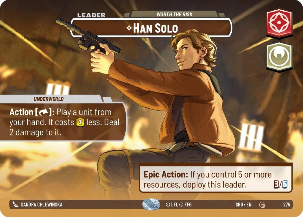 Han Solo - Worth the Risk (Showcase) (275) (SHD) - Star Wars: Unlimited Single