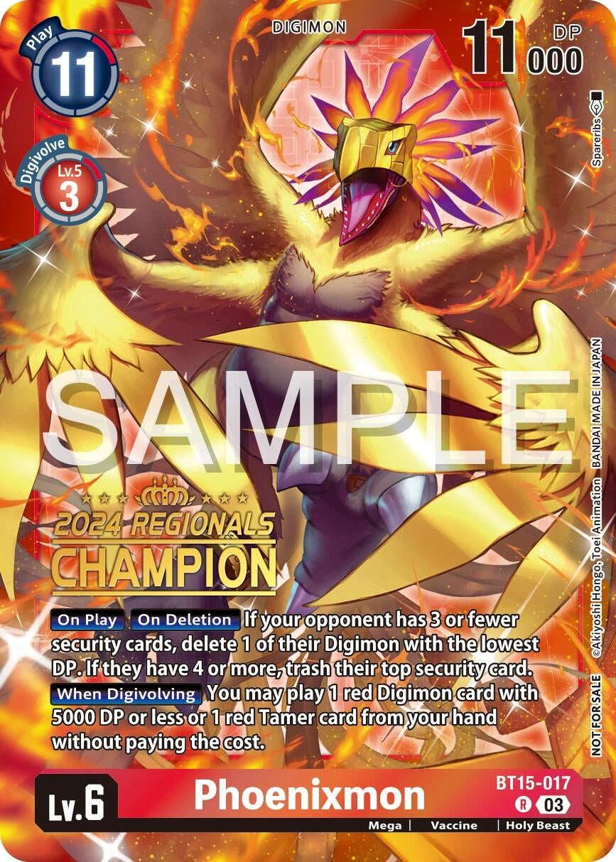 Phoenixmon (2024 Regionals Champion) (15017) [BT15] - Digimon Card Game Single
