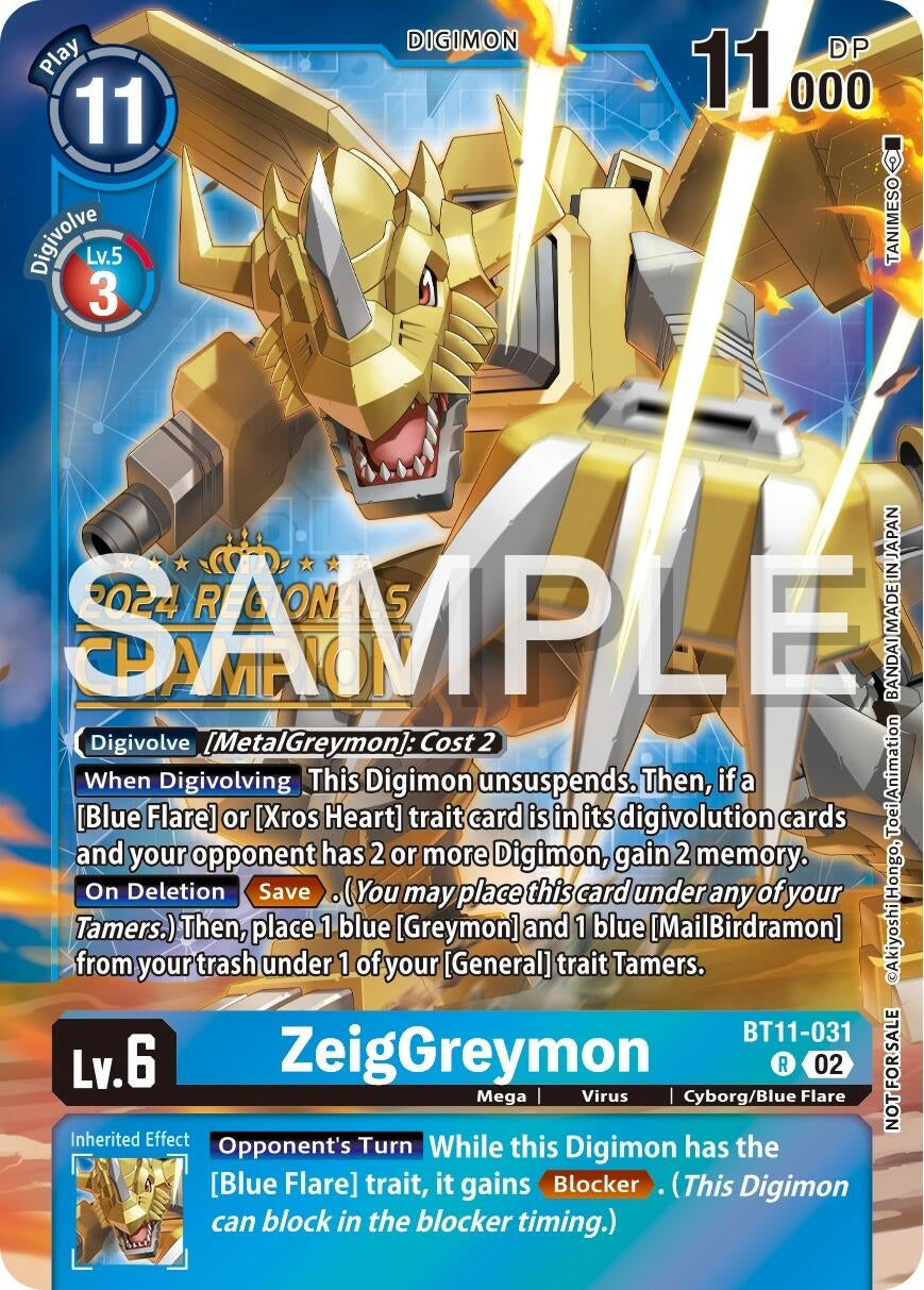 ZeigGreymon (2024 Regionals Champion) (11031) [BT11] - Digimon Card Game Single