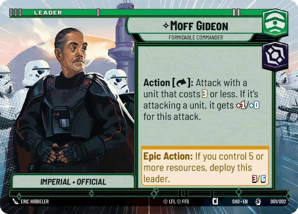 Moff Gideon - Formidable Commander (Hyperspace) (1) (PRE) - Star Wars: Unlimited Single