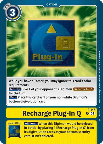 Recharge Plug-In Q - P-146 (Store Tournament 2024 Jul. - Sep. Participation Pack) (146) [D-PR] - Digimon Card Game
