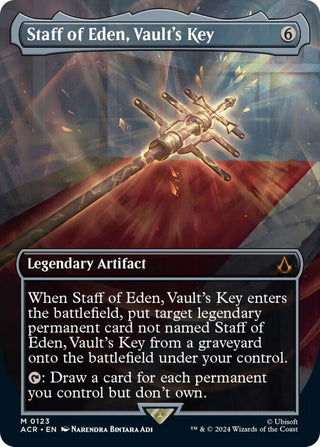 Staff of Eden Vault’s Key (Borderless) (123) [ACR] - MTG Single
