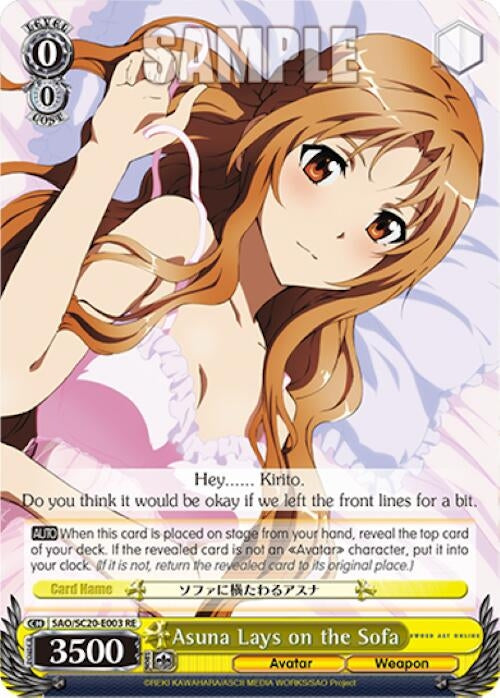 Asuna Lays on the Sofa (20003) [SAO/SC20] - Weiss Schwarz Single