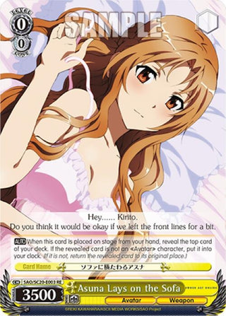Asuna Lays on the Sofa (20003) [SAO/SC20] - Weiss Schwarz Single