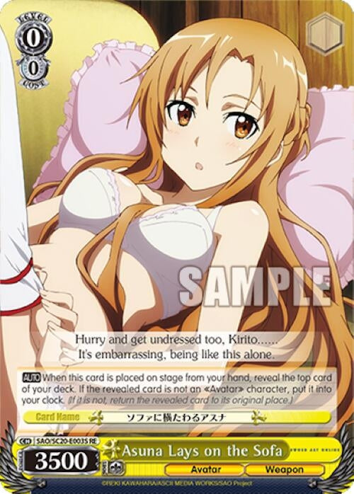 Asuna Lays on the Sofa (SR) (20003) [SAO/SC20] - Weiss Schwarz Single